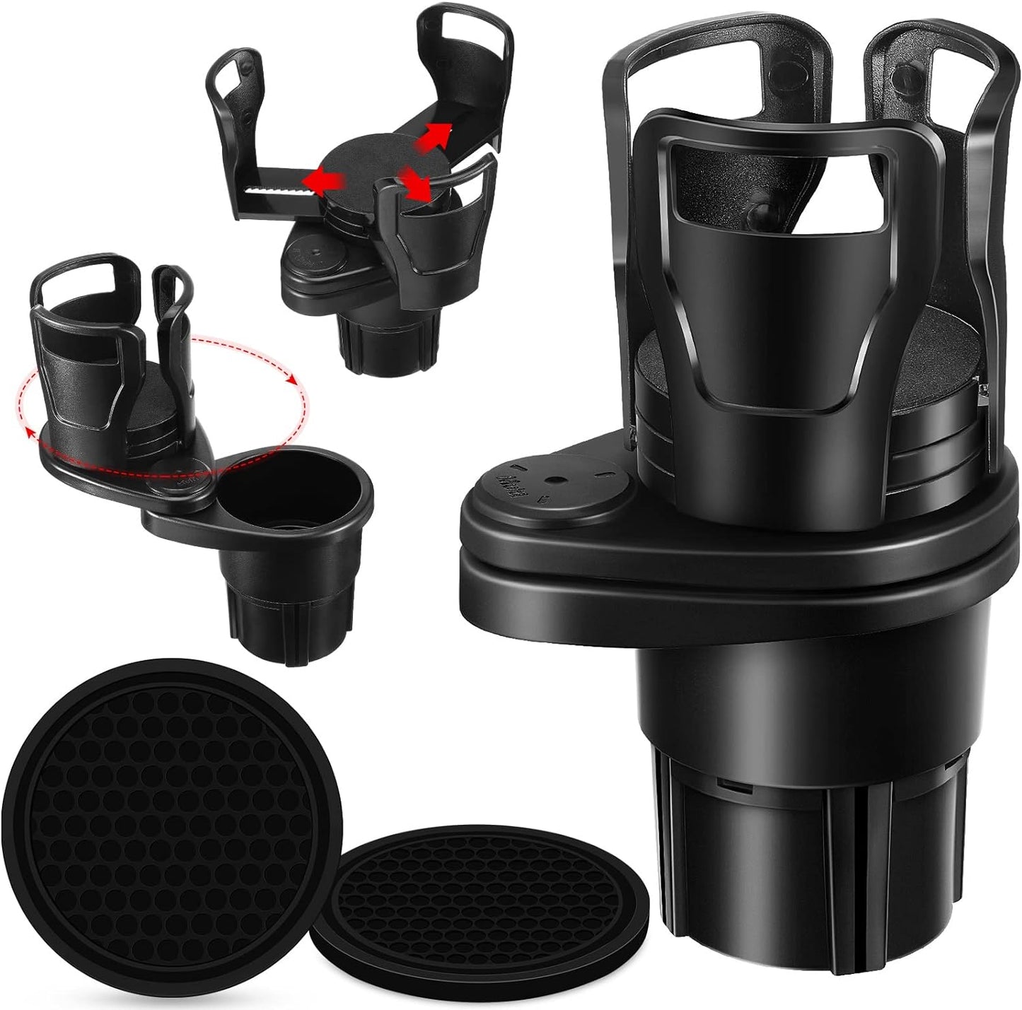 Portavasos ajustable para carro. Obsequio: Gancho soporte para reposacabezas