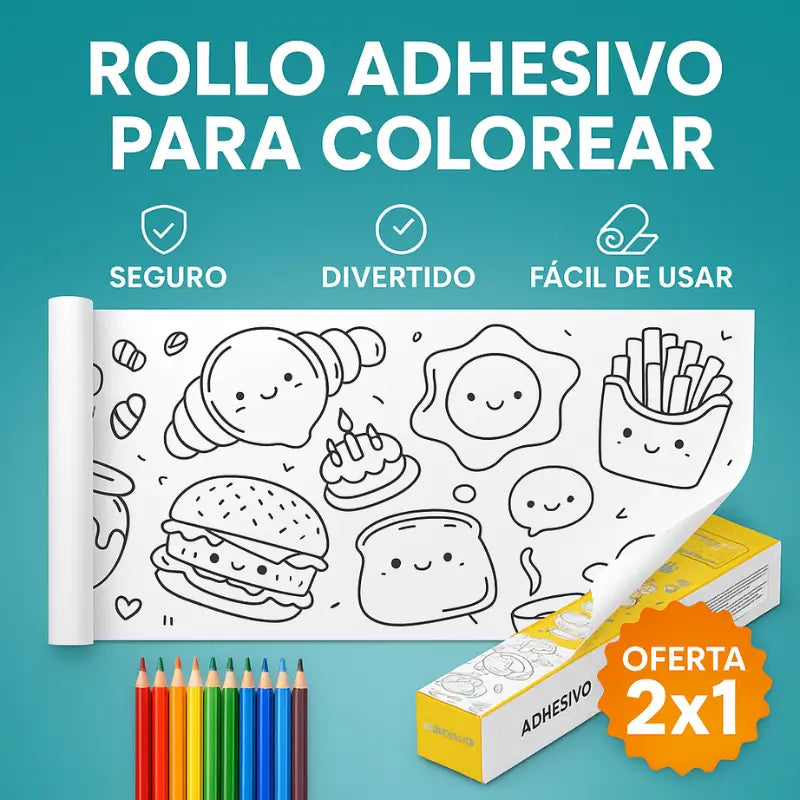 Rollo Papel Adhesivo para Colorear