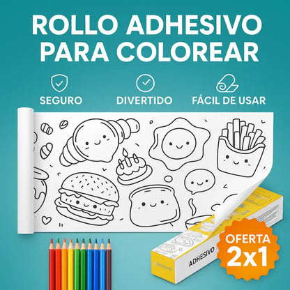Rollo Papel Adhesivo para Colorear