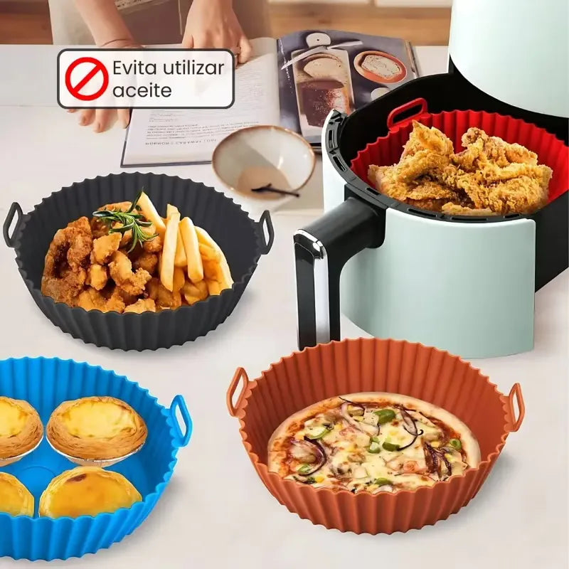 Batidor Manual + Bandeja De Silicona Freidora 20cm