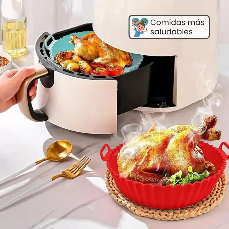 Batidor Manual + Bandeja De Silicona Freidora 20cm